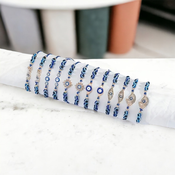 Premium 12 Pcs Blue Eye Bracelets High-Quality Design