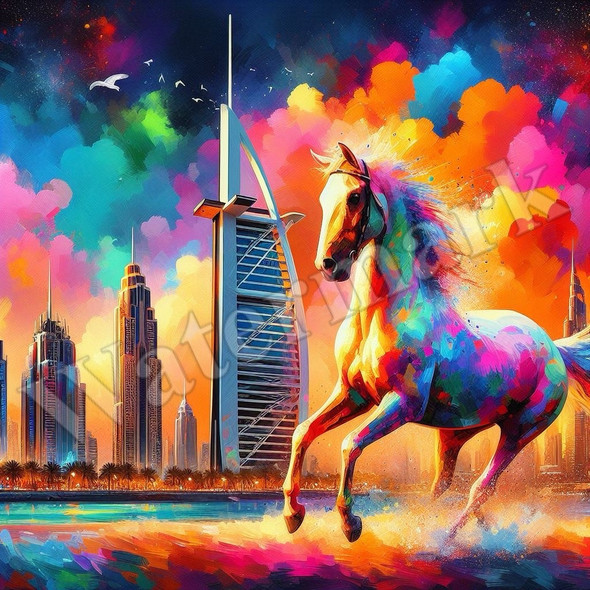 Color Burst Landmarks Arabian | High-resolution Wall Poster - Luxury Handcrafted Art Craftihouse Dubai