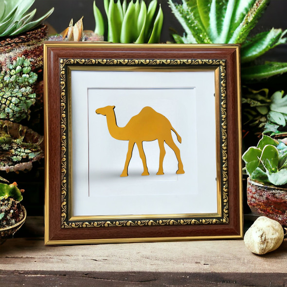 Arabian Elegance: Hand-cut Wooden Camel | Handcrafted Metal Figurine | Traditional Desert Art - Luxury Handcrafted Art Craftihouse Dubai
