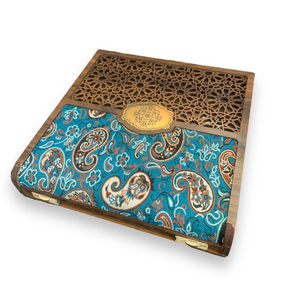 Premium Elegant Wooden Gift Box , Jewelry box , Wooden Gift Box  , Tea bag box  , Storage box , Size : 24x24x4 cm  , giveaway box , customized gift box High-Quality Design