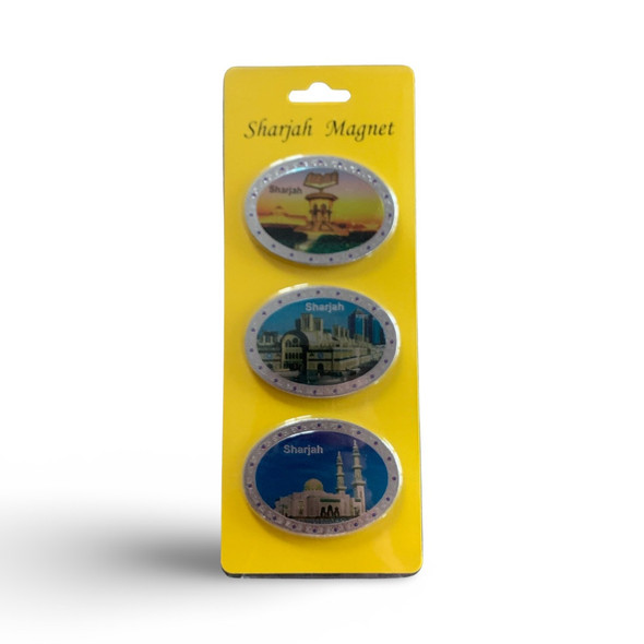 Premium Sharjah Magnets Set 3 Pices Handcrafted Fridge Memento Traditional Home Decor High-Quality Design
