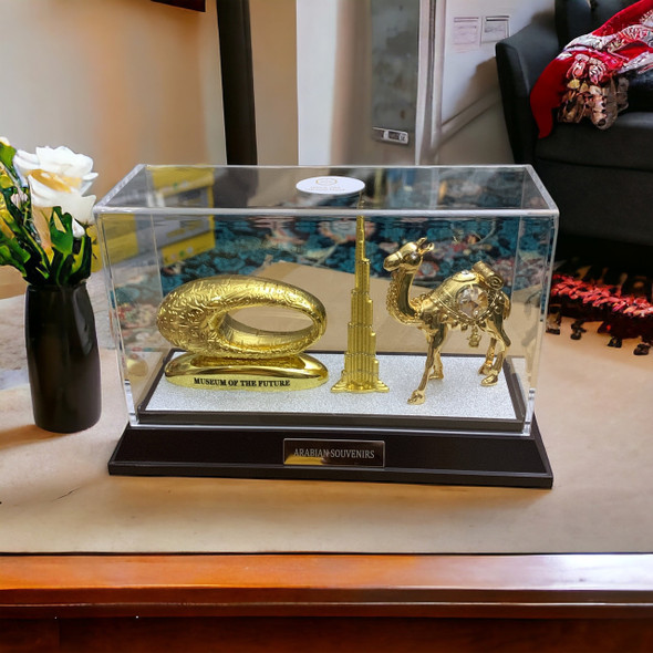 Exquisite 24k Gold Plated Miniature: Handcrafted Fridge Memento Traditional Home Decor - Luxury Handcrafted Art Craftihouse Dubai