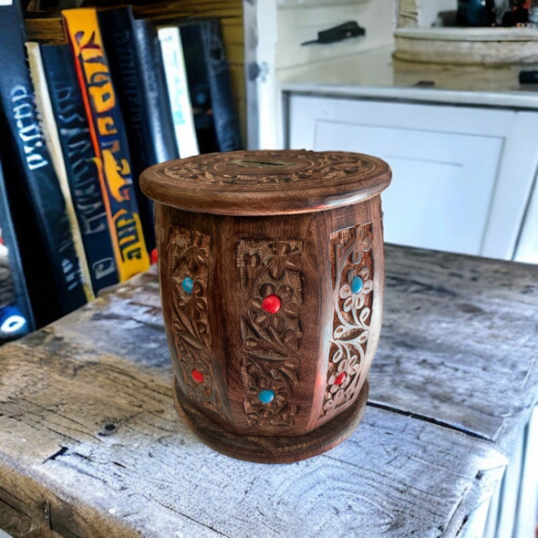 handmade wooden coins bank