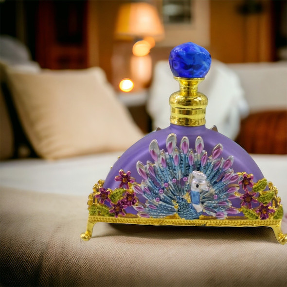 Exclusive Arabic Perfume oil in Cute  bottle , 15 ML (0.5 oz) Arabian Oil in Cute peacock Bottle Heritage Collection Piece