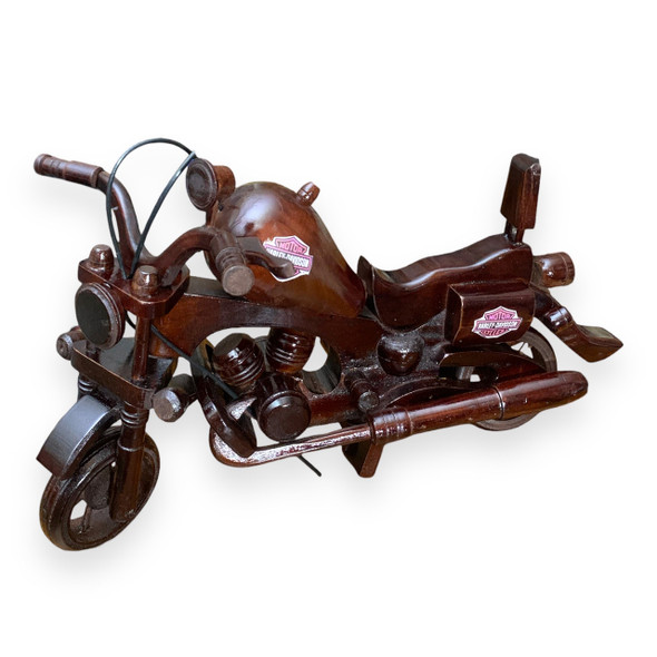 Exclusive Handmade wooden Harley Davidson motorcycle model 28 cm , Gift for him , desktop decor , wooden art decor Heritage Collection Detail