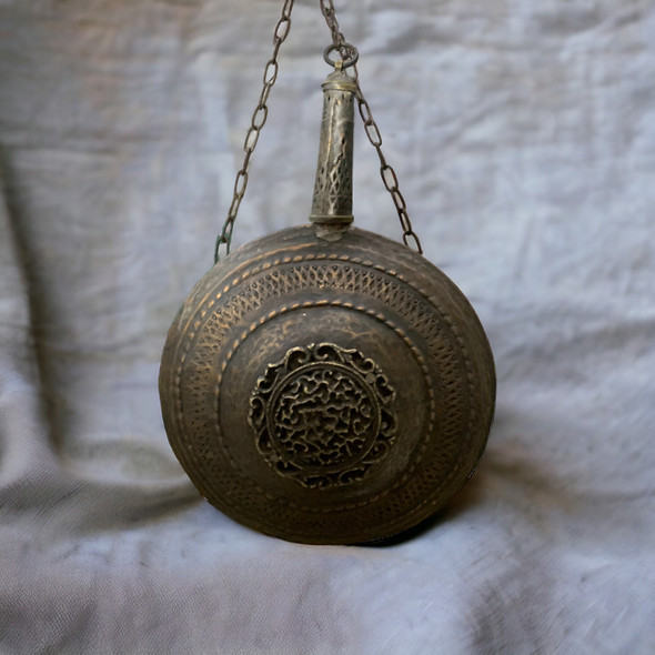 Premium Hand-engraved Military Gun Powder Flask High-Quality Design