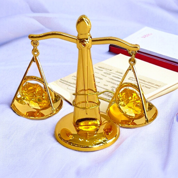 Premium 24K Gold Plated Miniature Scale with Swarovski Crystal Accents High-Quality Design
