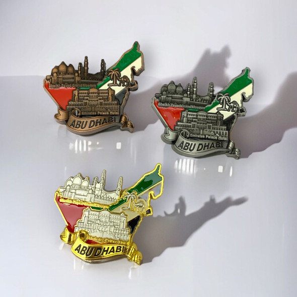 Abu Dhabi Skyline Trio: | Metropolitan Horizon Keepsake - Luxury Handcrafted Art Craftihouse Dubai