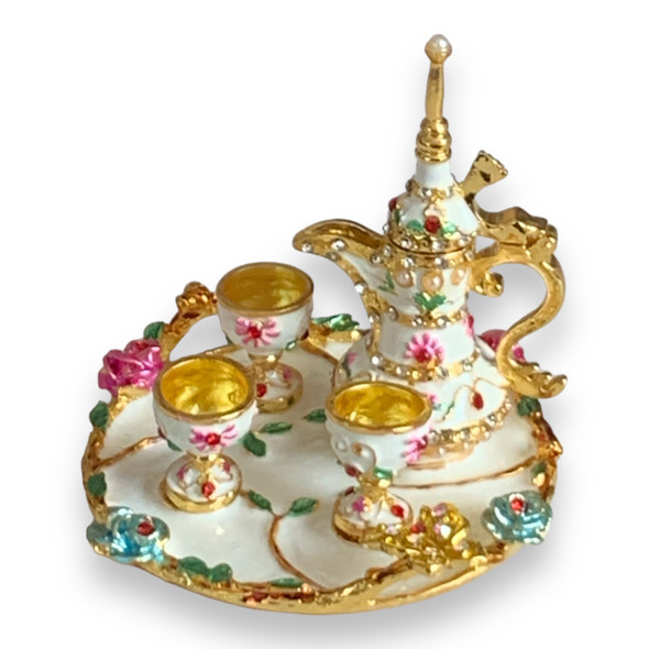 Miniature Coffee Set Golden And | Artisan Home Decor Piece - Luxury Handcrafted Art Craftihouse Dubai