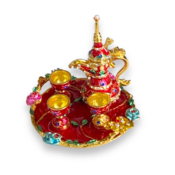 Miniature Coffee Set Trinket Cultural | Sophisticated Cultural Piece - Luxury Handcrafted Art Craftihouse Dubai