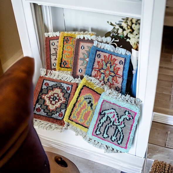 Carpet Coaster 15x13 Cm | Sophisticated Cultural Accent - Luxury Handcrafted Art Craftihouse Dubai