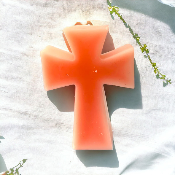 Artisan Pink Cross-shaped Paraffin Wax Unique Travel Keepsake