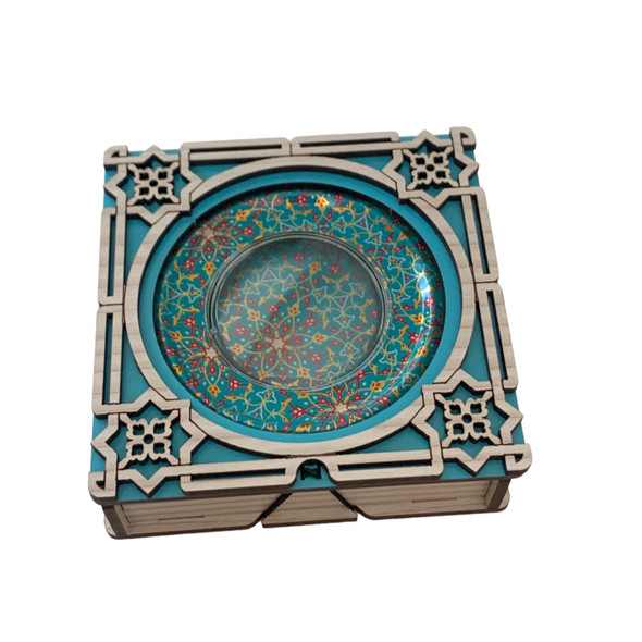 Premium Saffron box , Empty box for Saffron 9x9 cm , wooden metal gift Box , wedding gift box High-Quality Design