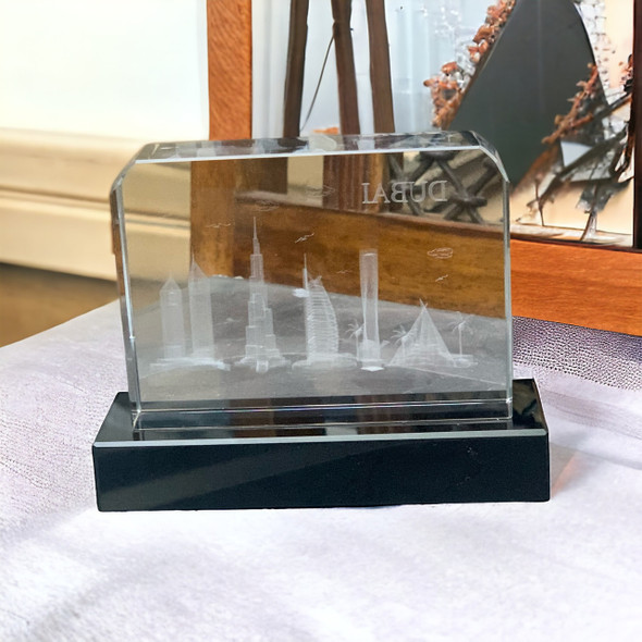 Exquisite Dubai Engraved Crystal Glass | Artisan Home Decor Piece - Luxury Handcrafted Art Craftihouse Dubai