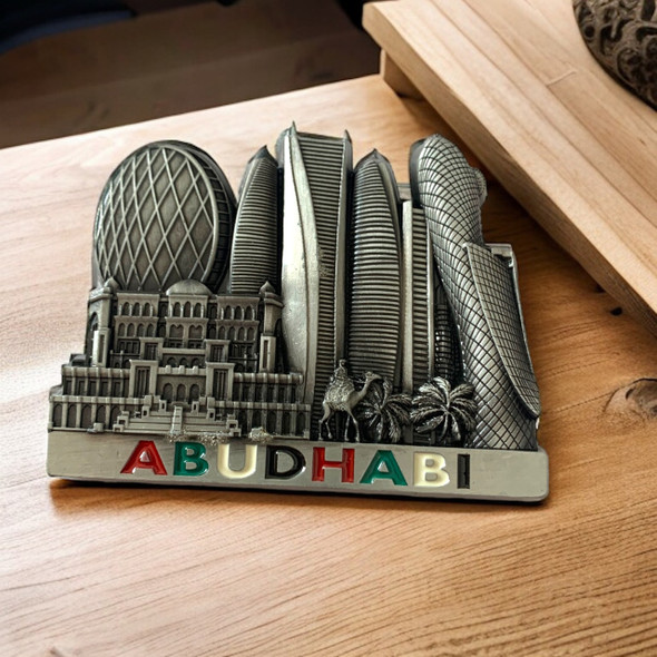 Premium Abu Dhabi Skyline Gray High-Quality Design