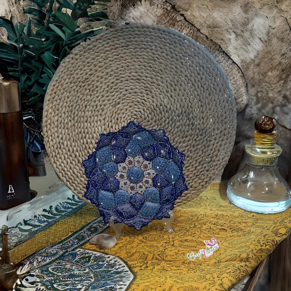 A premium 20 cm Minakari copper plate from Craftihouse, celebrating centuries of Persian artisanal craftsmanship.