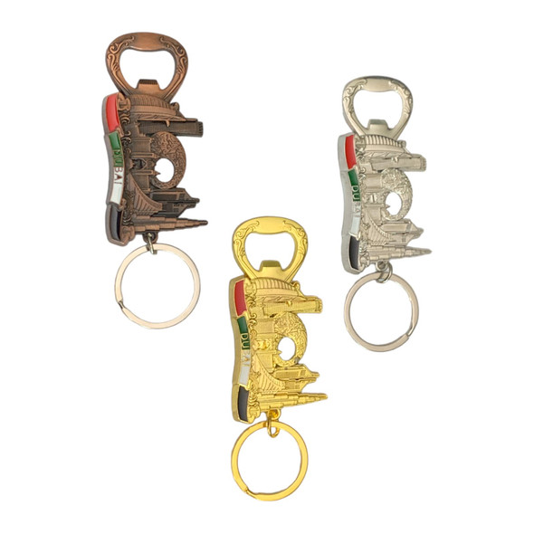 Premium Uae Skyline Keychains Bottle Opener High-Quality Souvenir