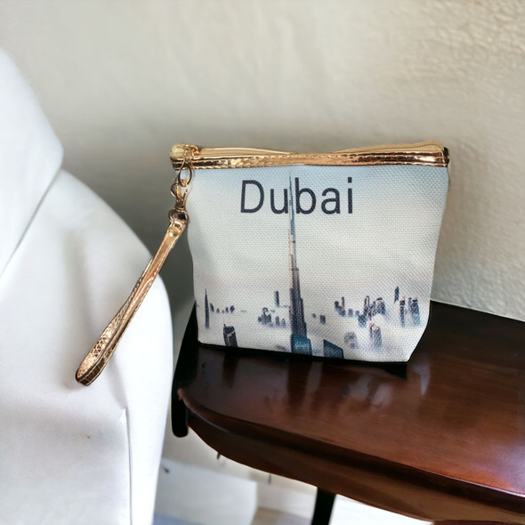 Dubai Purse 20x16 Cm | Burj Khalifa Printed Pattern Purse Travel Souvenir Gift For Her - Luxury Handcrafted Souvenir Craftihouse Dubai
