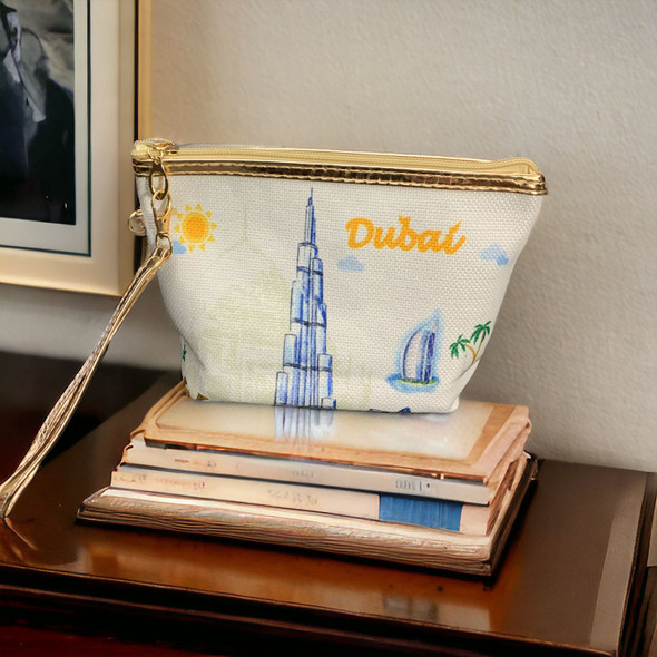 Dubai Purse 20x16 Cm | Dubai Printed Pattern Purse Travel Souvenir Gift For Her - Luxury Handcrafted Souvenir Craftihouse Dubai