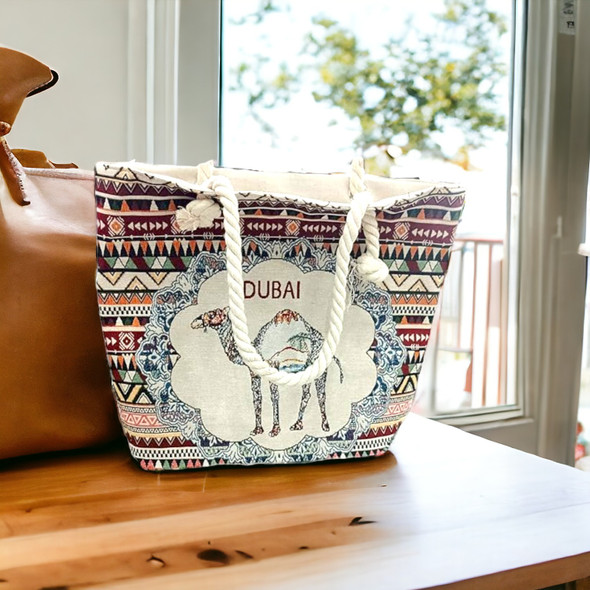 Dubai Handbag - Camel Design | Playful Middle Eastern Motto - Luxury Handcrafted Art Craftihouse Dubai