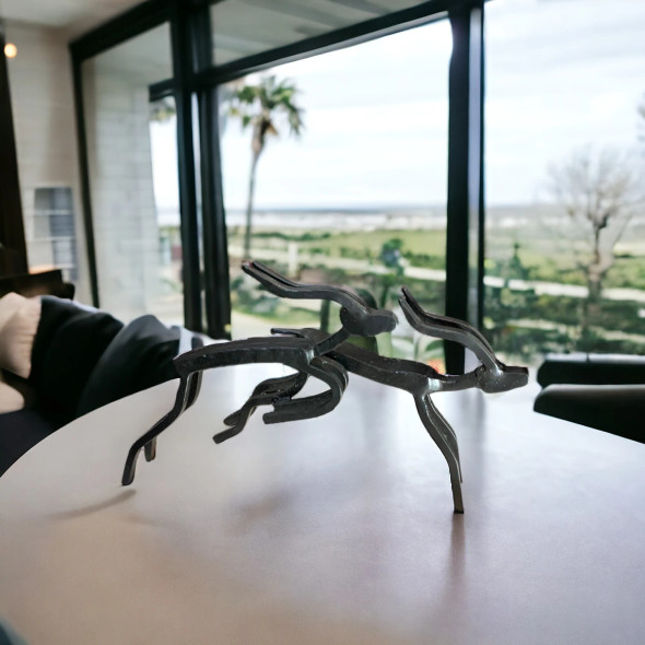 Exclusive Metal Deer Sculpture Set Heritage Collection Detail