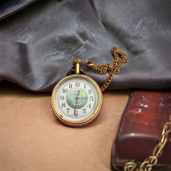 Premium Artisan Vintage Brass Pocket Watch High-Quality Souvenir