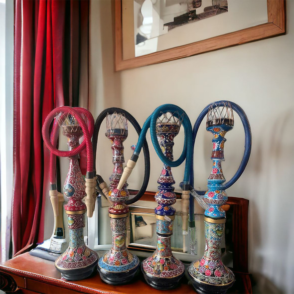 Exquisite Hand Painted Hookah: Glass | Sophisticated Boutique Accessory | Crafted In Dubai - Luxury Handcrafted Art Craftihouse Dubai