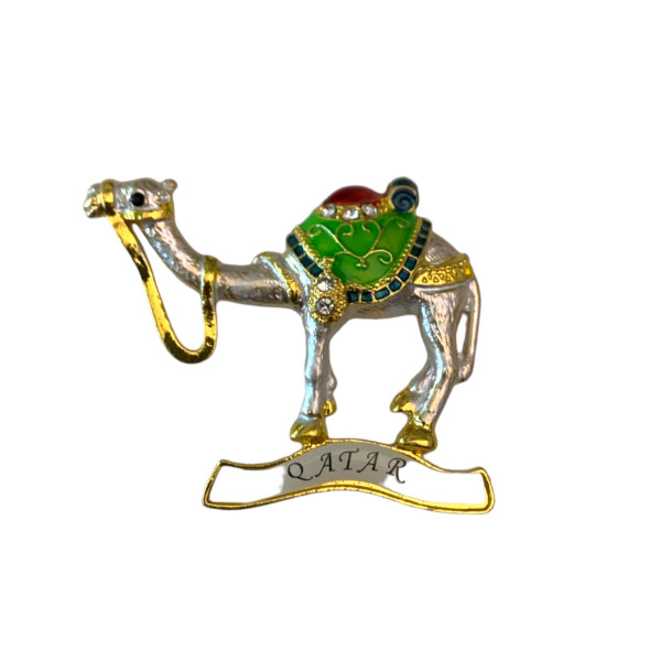 Premium Capture Qatar's Charm with our Camel Shaped Metal Fridge Magnet High-Quality Souvenir