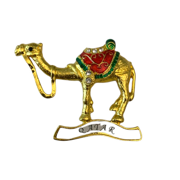 Premium Capture Qatar's Charm: Camel-Shaped Metal Fridge Magnet High-Quality Souvenir