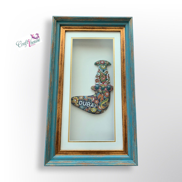 48x28cm Clay Dagger In Frame | Luxury Heritage Gift & Cultural Souvenir - Luxury Handcrafted Art Craftihouse Dubai