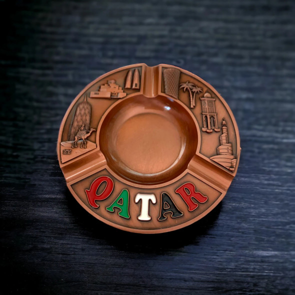 Qatar Round Ashtray: Elegant Doha | Sophisticated Cultural Piece - Luxury Handcrafted Art Craftihouse Dubai