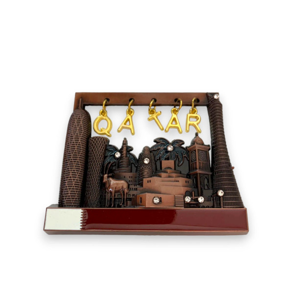 Exclusive Doha Souvenir Metal Fridge magnet With Qatar Flag Heritage Collection Detail
