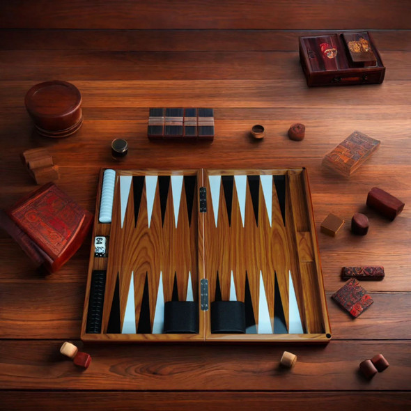 Luxury Luxury Rosewood Backgammon Set Artisan Detail Shot
