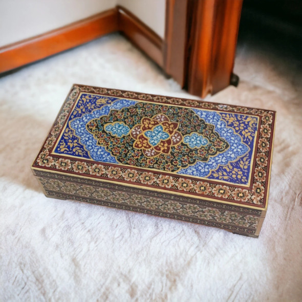Exclusive Hand Painted Khatam Kari Jewelry Box Heritage Collection Detail