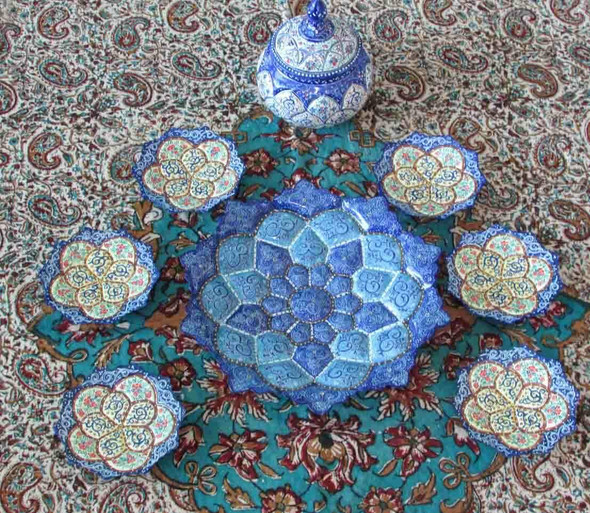 Luxury Persian Persian Haftseen Enamel Haftseen Premium Design Showcase