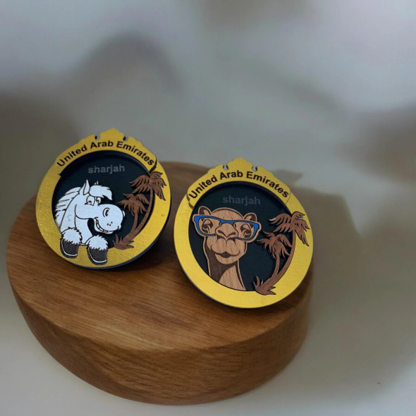 Sharjah Wooden Magnets Set | High-end Boutique Memento - Luxury Handcrafted Art Craftihouse Dubai