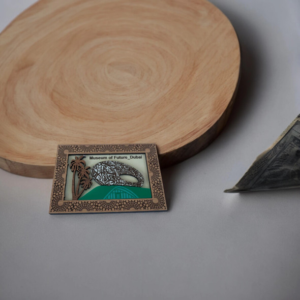 Museum Of The Future Wooden Fridge Magnet 9x6 Cm | Dubai Keepsake | Eco | Friendly Travel Souvenir | Gift From Uae - Luxury Handcrafted Souvenir Craftihouse Dubai