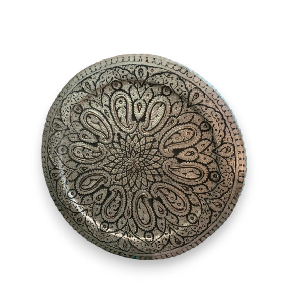 Exclusive Artisan Round Hand Engraved Copper Heritage Collection Detail