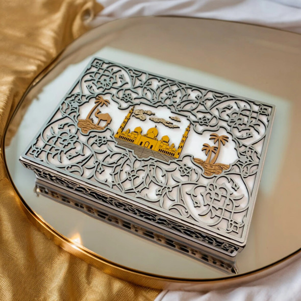 Abu Dhabi Corporate Gift Box | Sheikh Zayed Mosque Wood Carving Box | Eco | Friendly Uae Gift | Luxury Corporate Gifts Box | Exclusive Abu Dhabi Souvenir Box - Luxury Handcrafted Souvenir Craftihouse Dubai