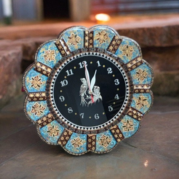 Premium Persian Round Hand Painted Khatamkari High-Quality Design