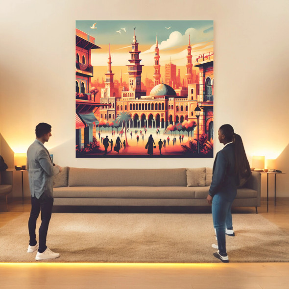 Damascus Travel Art - | Unique Cultural Digital Work - Luxury Handcrafted Art Craftihouse Dubai