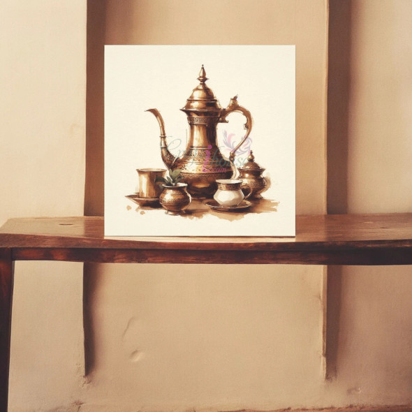 Traditional Arabic Coffee Dallah | Creative Home Decor Print - Luxury Handcrafted Art Craftihouse Dubai