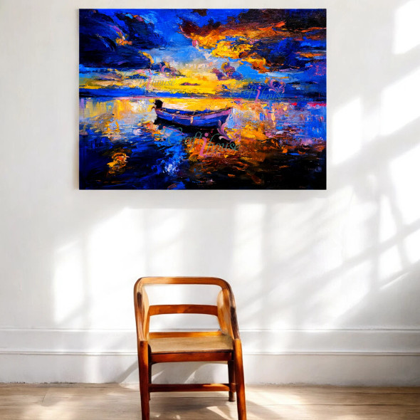 Premium Boat And Sea Painting High-Quality Design