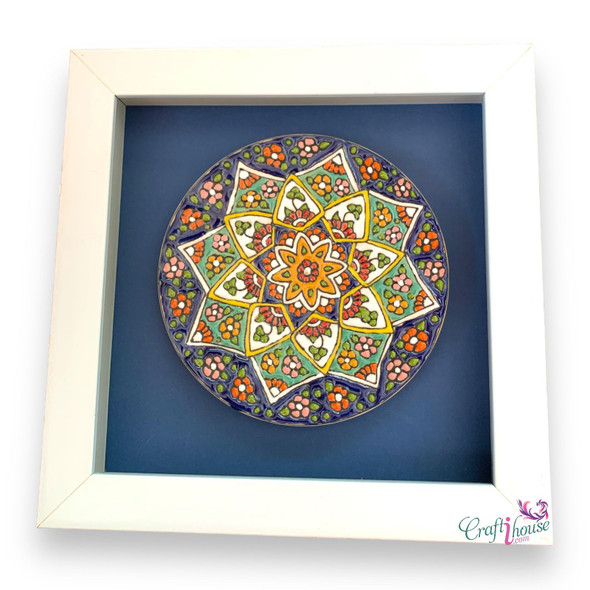 A premium 15 cm framed ceramic plate from Craftihouse, representing authentic artisanal craftsmanship