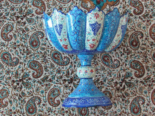 Luxury Fruit Bowl Enamel Pedestal Premium Design Showcase