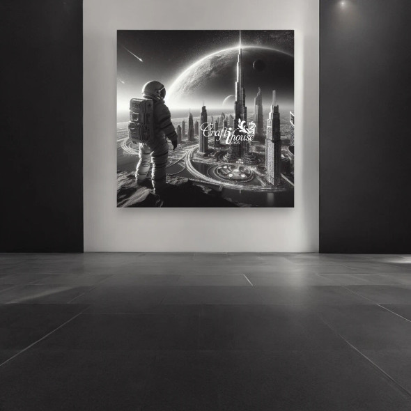 Astronaut In Dubai - Black | Premium Handcrafted Memento - Luxury Handcrafted Art Craftihouse Dubai