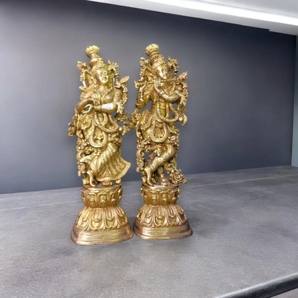 High Quality Artisan Elegant Brass Radha Krishna Heritage Collection