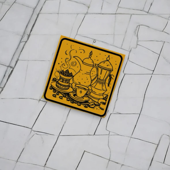 A lightweight and elegant aluminum magnet that brings the warmth and hospitality of Arabic coffee to your home.