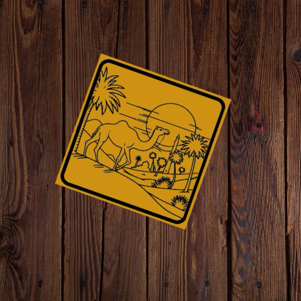 Desert And Camel Scene | Playful Middle Eastern Motto - Luxury Handcrafted Art Craftihouse Dubai