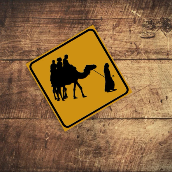 Camel And Camel Rider Humorous Desert | Sophisticated Middle Eastern Fridge Magnet | Crafted In Duba - Luxury Handcrafted Art Craftihouse Dubai